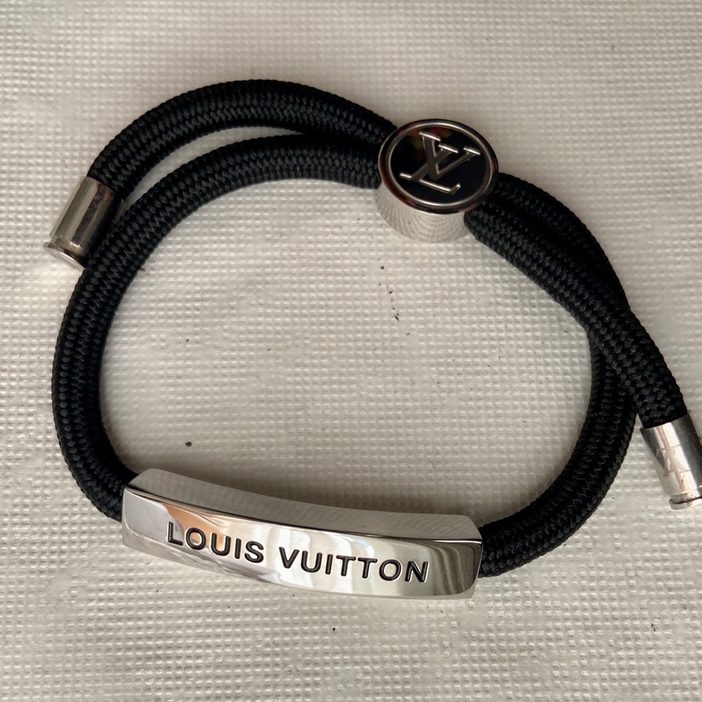 Louis Vuitton, Unisex Black Adjustable Corded Bracelet (Size 6-10)